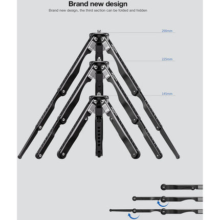 Leofoto MT-04 trípode mini plegable aluminio capacidad 8 kg altura 4-29 cm con bolsa