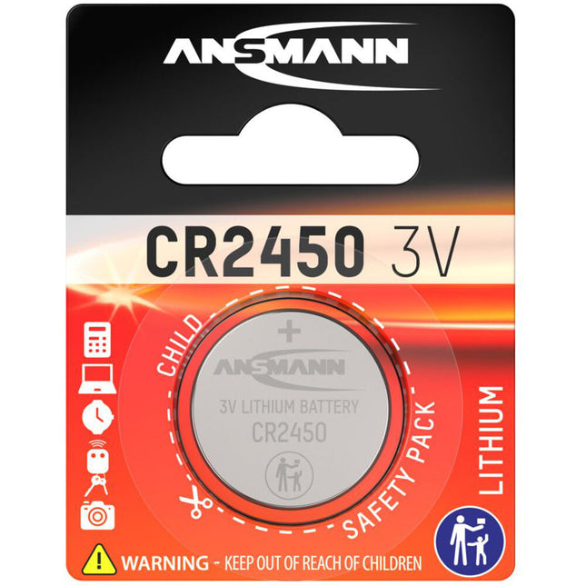 Ansmann CR2450 Batería de Litio 3V 620mAh para Relojes Cámaras