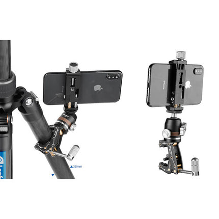 Leofoto MC-30 Soporte Abrazadera 1.3" para Teléfono con Mini Cabeza de Bola