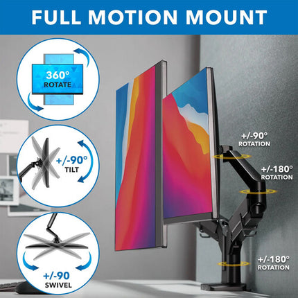 Mount-It! MI-4884B Soporte de Escritorio para Doble Monitor 17-32" 19.8 lb