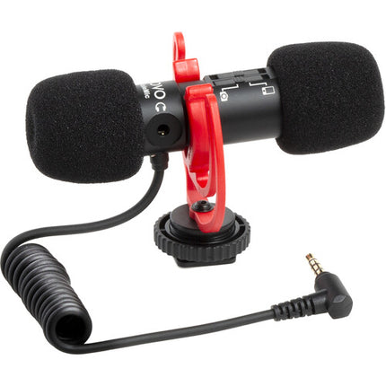 Movo Photo DoubleMic-V2 Micrófono Supercardioide Doble para Video con Rycote Lyre Shockmount y Protectores Antiviento