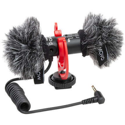 Movo Photo DoubleMic-V2 Micrófono Supercardioide Doble para Video con Rycote Lyre Shockmount y Protectores Antiviento