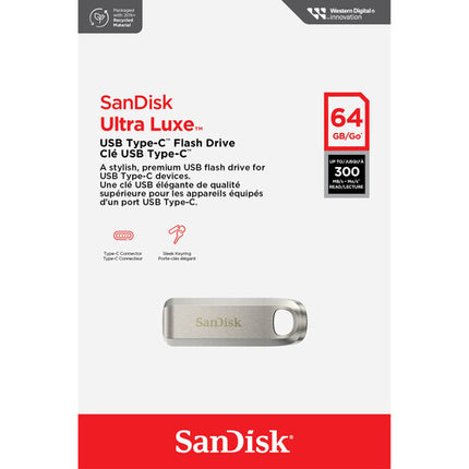 SanDisk 64GB Ultra Luxe USB-C 3.2 Gen 1 Memoria USB Retráctil Metal