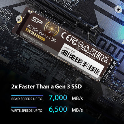 Silicon Power US75 SSD Interna NVMe M.2 4TB PCIe 4.0 7000 MB/s Leer