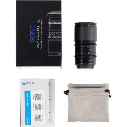 Sirui Saturn 75mm T2.9 Lente Anamórfica Carbono Full-Frame Canon RF
