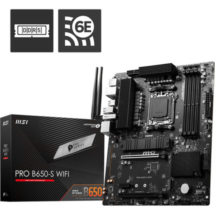 MSI PRO B650-S WIFI Placa Base ATX Socket AM5 DDR5 7200 Wi-Fi 6E