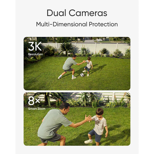 eufy Security E340 Cámara Dual con Floodlight 2000 Lúmenes y Pan-tilt 360°