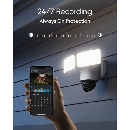 eufy Security E340 Cámara Dual con Floodlight 2000 Lúmenes y Pan-tilt 360°