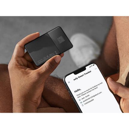 eufy Security SmartTrack Card localizador fino para iPhone Apple con alarma y clip metálico