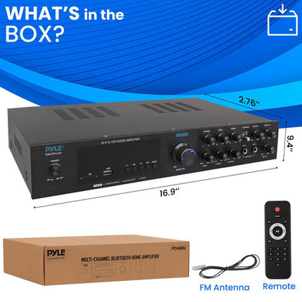 Pyle Home PDA8BU receptor de audio 5.1 Bluetooth lector SD USB