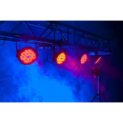 Eliminator Lighting Mega Flat Pak EP paquete con 4 Mega Par Profile EP LED y 3 cables DMX