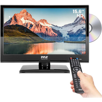 Pyle Home PLTLD16 TV LED 15.6" Full HD 1920x1080 con DVD Antena y Adaptador 12V/24V