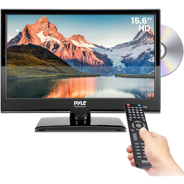 Pyle Home PLTLD16 TV LED 15.6" Full HD 1920x1080 con DVD Antena y Adaptador 12V/24V