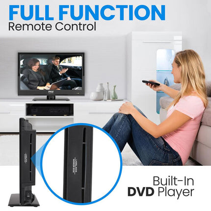Pyle Home PLTLD16 TV LED 15.6" Full HD 1920x1080 con DVD Antena y Adaptador 12V/24V