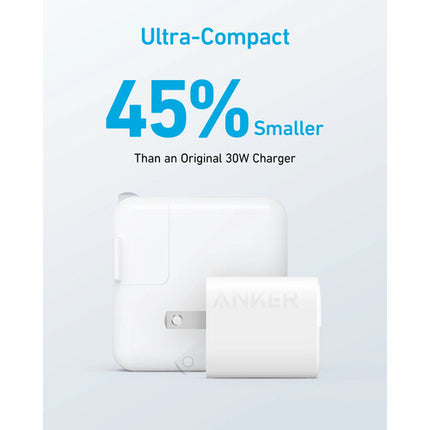 Anker 33W Cargador de Pared 2 Puertos USB-C PD y USB-A Seguro