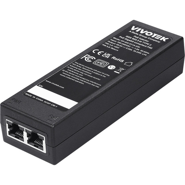 Vivotek AP-GIC-011A-030 Inyector PoE Gigabit 30W 2 Puertos IEEE 802.3af/at/bt