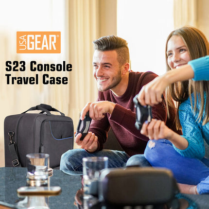 USA GEAR S23 Estuche de Viaje para Consola PlayStation 5 Azul Resistente al Agua y Arañazos con Correa Ajustable
