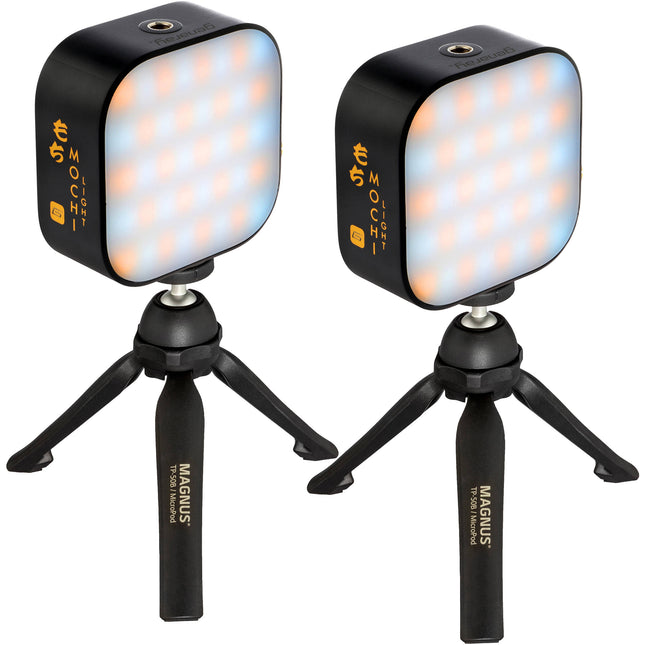 Genaray Mochi Luz RGB Mini con Panel de 3x2.8" y Dobles Trípodes 5.6"