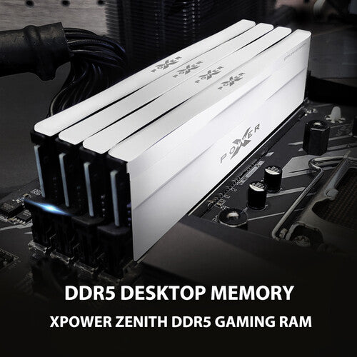 Silicon Power 64GB Zenith 6000 MT/s DDR5 Memoria RAM de Escritorio 2x32GB Blanca