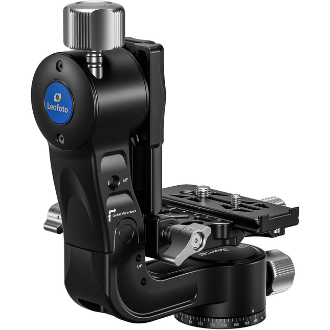 Leofoto PG-2 Cabezal Gimbal Plegable Capacidad 55 lb Altura 8.6" con QR y Estuche