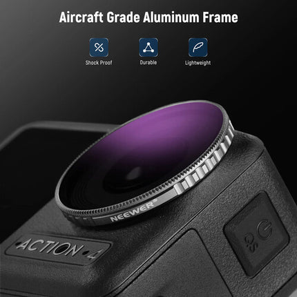 Neewer ND PL Set 4 Filtros ND8 ND16 ND32 ND64 para DJI Osmo Action 4 con Estuche