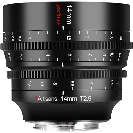 7Artisans Spectrum 14mm T2.9 Objetivo Cine para Canon RF Full Frame 114° Ángulo