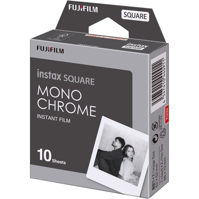 FUJIFILM instax SQUARE Película Instantánea Monocromo 10 exposiciones 3.4x2.8"