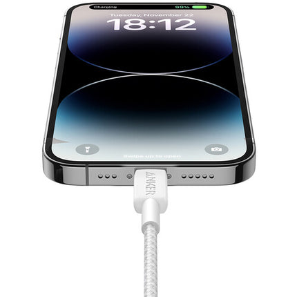 Anker Cable USB-C a Lightning Blanco 6 pies Trenzado Durable