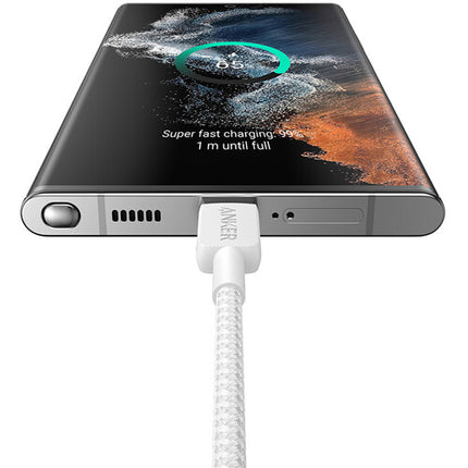 Anker 322 Cable USB-C Trenzado 6 Pies Blanco Soporta Carga Rápida