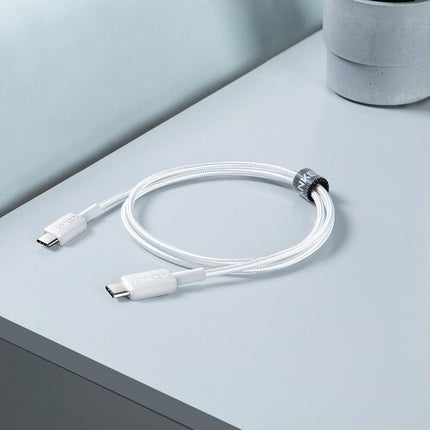 Anker 322 Cable USB-C Trenzado 6 Pies Blanco Soporta Carga Rápida