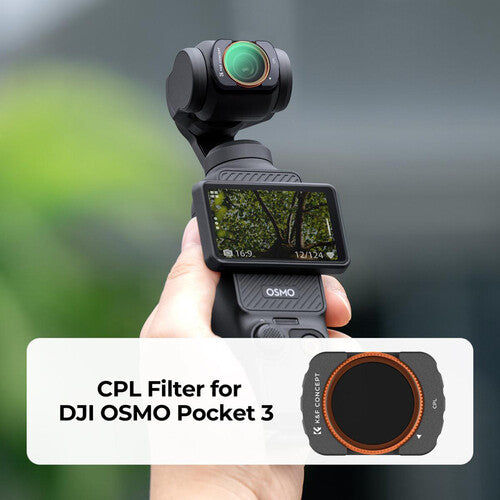 K&F Concept Nano-X Series Filtro CPL con Revestimiento Verde para DJI Osmo Pocket 3 28 Capas de Nano Recubrimiento Vidrio Óptico AGC Premium