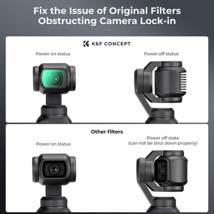 K&F Concept Nano-X Series Filtro de Difusión 1/4 para DJI Osmo Pocket 3 con Recubrimiento Verde y 28 Capas Nano