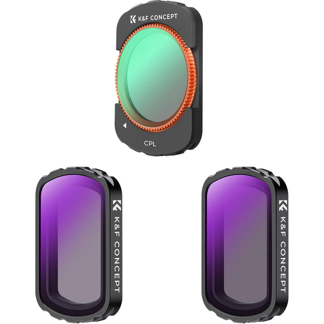K&F Concept Nano-X Serie Kit de 3 Filtros para DJI Osmo Pocket 3 CPL ND4 ND8 28 Capas Nanorrevestimiento