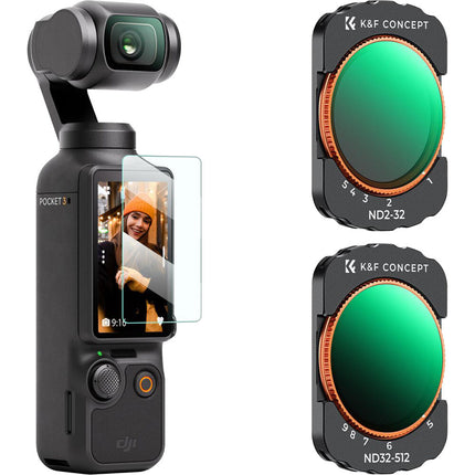 K&F Concept Nano-X Serie Kit Filtro VND para DJI Osmo Pocket 3 Reducción 1-9 Paradas