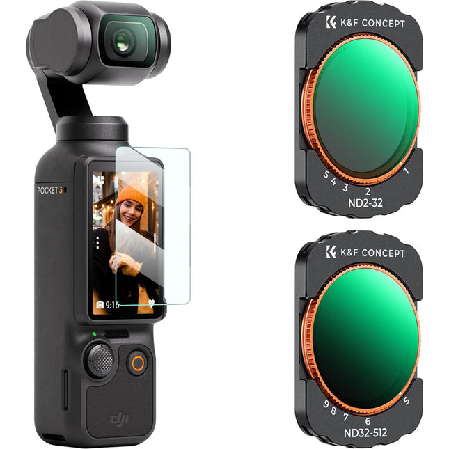 K&F Concept Nano-X Serie Kit Filtro VND para DJI Osmo Pocket 3 Reducción 1-9 Paradas