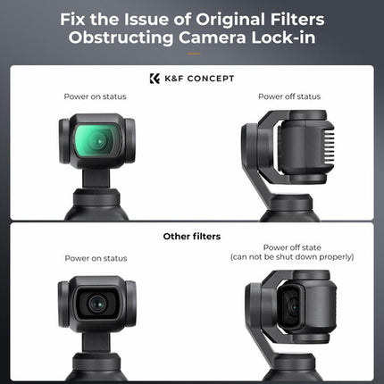 K&F Concept Nano-X Serie Filtro UV para DJI Osmo Pocket 3 Vidrio Óptico AGC y 28 Capas Nanorrevestimiento