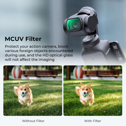 K&F Concept Nano-X Serie Filtro UV para DJI Osmo Pocket 3 Vidrio Óptico AGC y 28 Capas Nanorrevestimiento