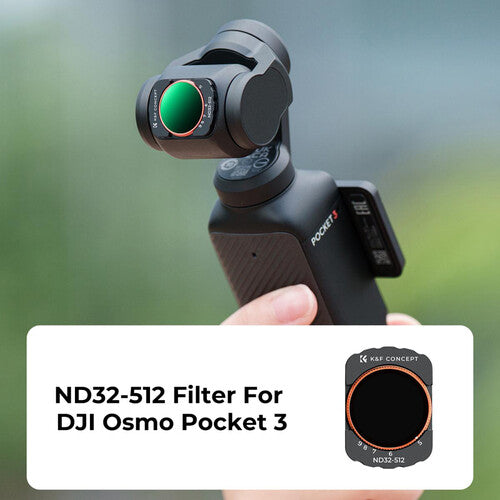 K&F Concept Nano-X Series Filtro VND32-512 para DJI Osmo Pocket 3 Control 5-9 Stops y 28 Capas Nano Recubrimiento