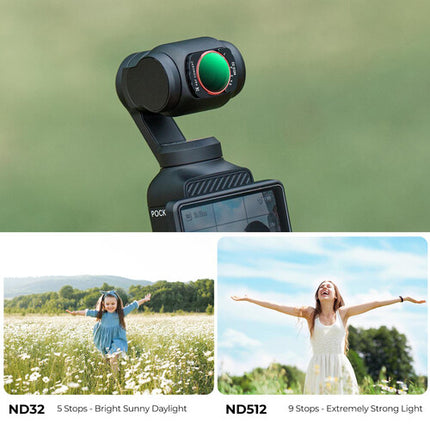 K&F Concept Nano-X Series Filtro VND32-512 para DJI Osmo Pocket 3 Control 5-9 Stops y 28 Capas Nano Recubrimiento