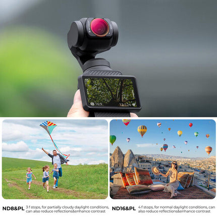 K&F Concept Nano-X Kit de Filtros ND PL para DJI Osmo Pocket 3 con 28 capas nano recubrimiento y vidrio óptico AGC