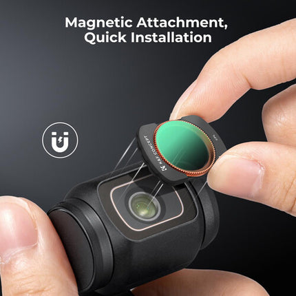 K&F Concept Nano-X Serie Kit de 3 Filtros para DJI Osmo Pocket 3 CPL ND4 ND8 28 Capas Nanorrevestimiento