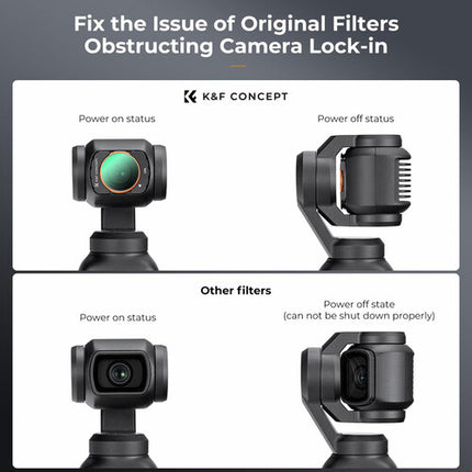 K&F Concept Nano-X Serie Kit de 3 Filtros para DJI Osmo Pocket 3 CPL ND4 ND8 28 Capas Nanorrevestimiento
