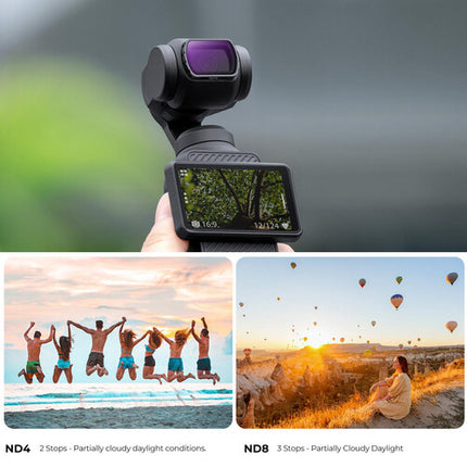 K&F Concept Nano-X Serie Kit de 3 Filtros para DJI Osmo Pocket 3 CPL ND4 ND8 28 Capas Nanorrevestimiento