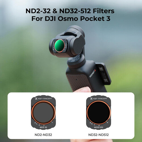 K&F Concept Nano-X Serie Kit Filtro VND para DJI Osmo Pocket 3 Reducción 1-9 Paradas