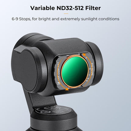 K&F Concept Nano-X Serie Kit Filtro VND para DJI Osmo Pocket 3 Reducción 1-9 Paradas