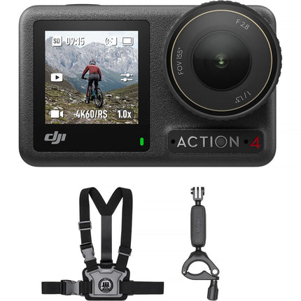 DJI Osmo Action 4 Cámara de acción con estabilización y accesorios para ciclismo