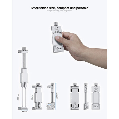 Leofoto PC-120 Soporte portátil para teléfono y tableta Plata 3.5-9.3" Arca compatible