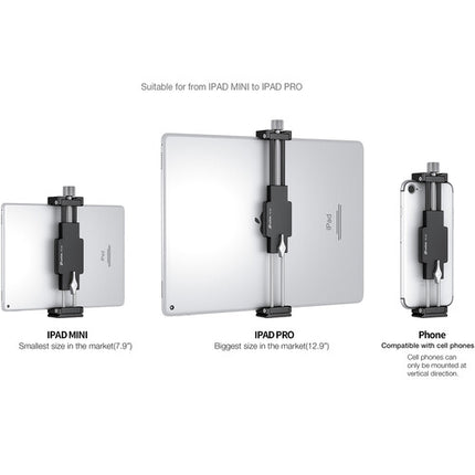 Leofoto PC-120 Soporte portátil para teléfono y tableta Plata 3.5-9.3" Arca compatible
