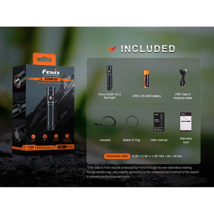 Fenix Linterna Recargable E28R V2 EDC 1700 Lúmenes Batería 3500mAh USB-C