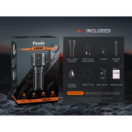 Fenix LR60R Linterna Recargable 21000 Lúmenes Batería 4000mAh USB-C